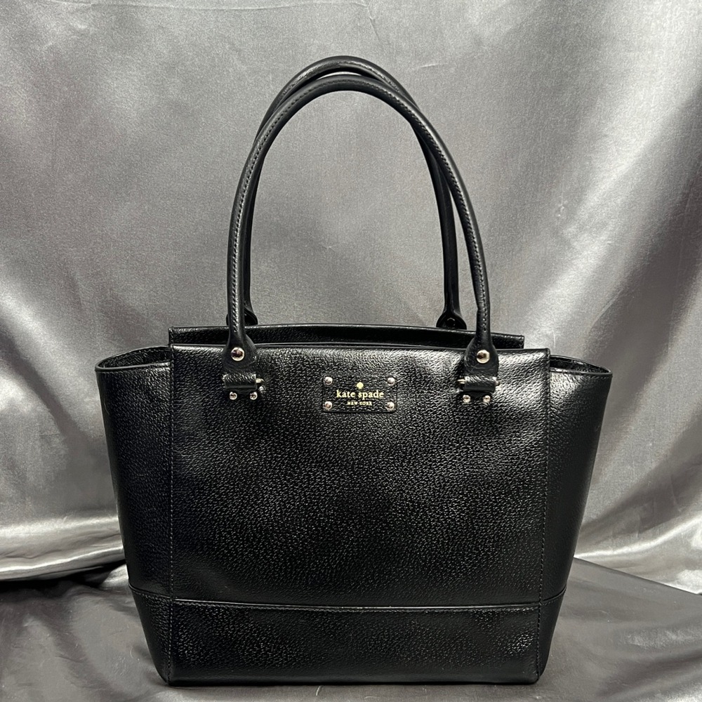 Kate Spade New York Mulberry Street Pyper Medium Leather Tote Shoulder Bag Black